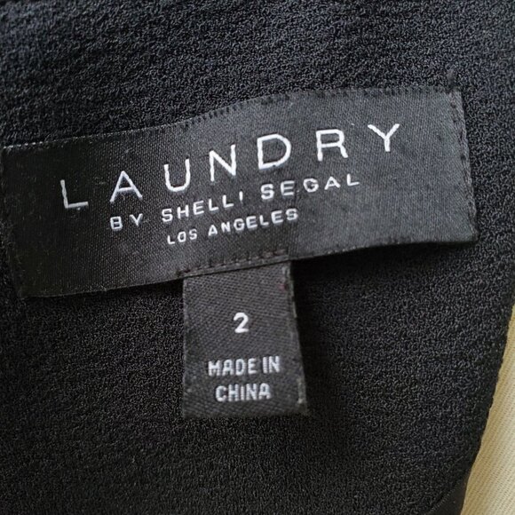 Laundry by Shelli Segal Flutter Sleeve Little Black Dress Whimsigoth Size 2 - Picture 10 of 16